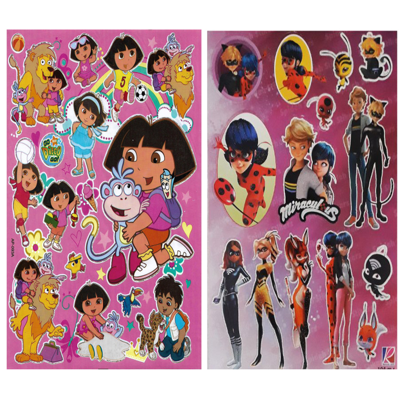 استیکر کودک طرح دورا و دختر کفشدوزکی کد CT444 مجموعه 2 عددی 