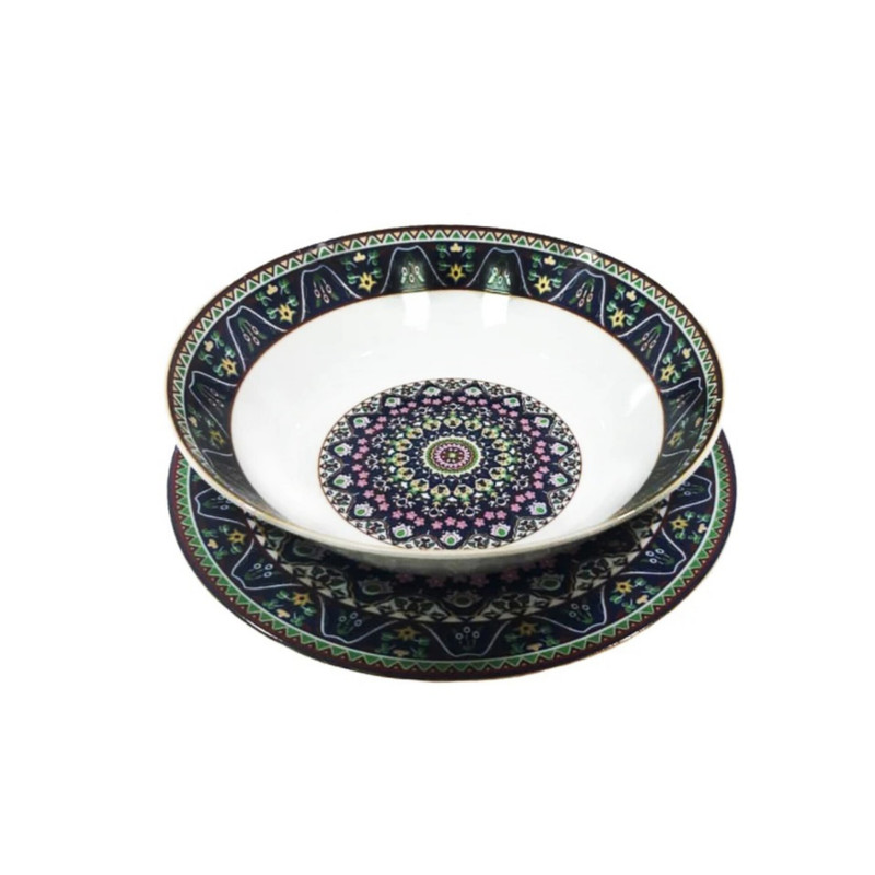 ست کاسه و بشقاب چینی مدل ترنج