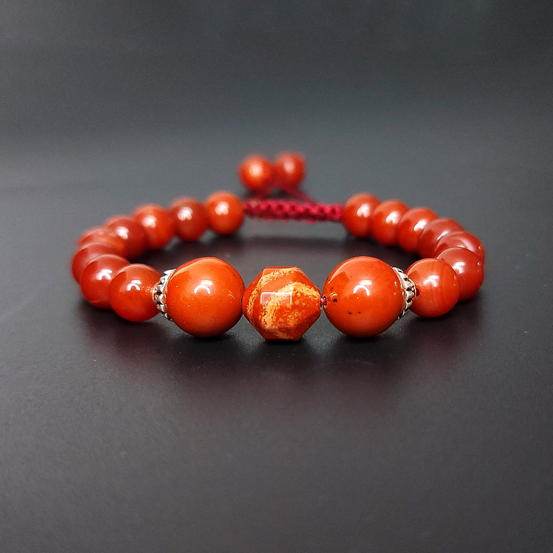 دستبند نقره ناماسته مدل  عقیق و جاسپر 42