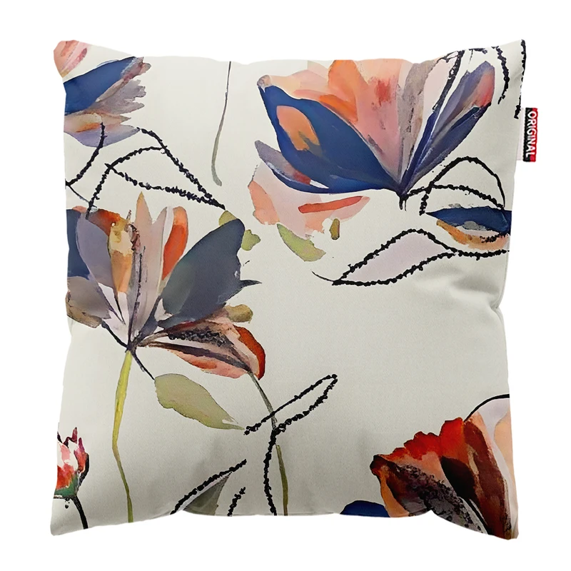 کوسن پاد آفرین مدل مینیمال طرح گل و برگ کد PK303281 سایز 30*30 سانتی متر