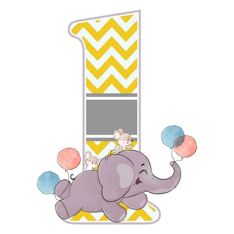 استند رومیزی مدل  تولد عدد 1 طرح فیل کد 951