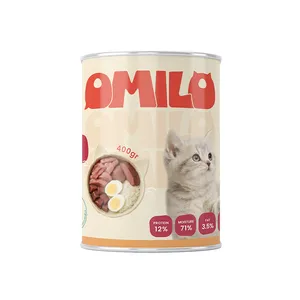 کنسرو غذای گربه اومیلو مدل پته طعم بره و اردک وزن 400 گرم