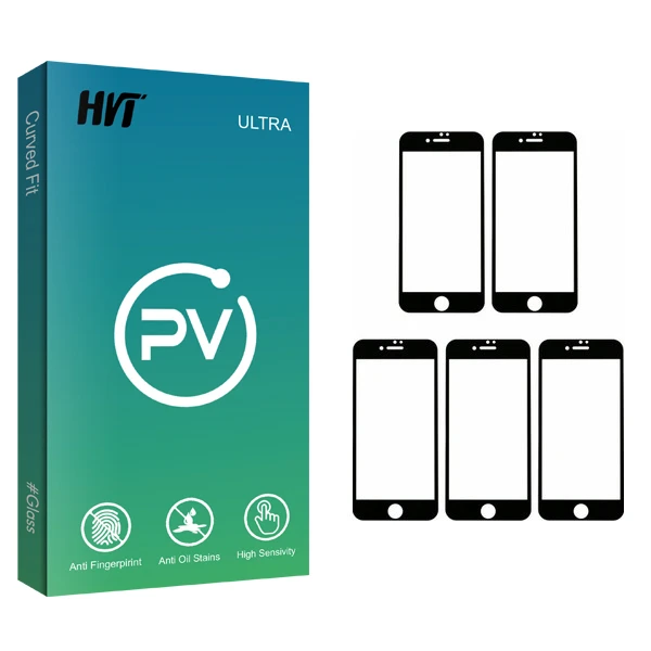 محافظ صفحه نمایش 5D اچ وی تی مدل PV glass مناسب برای گوشی موبایل اپل IPhone 7 plus/8 plus بسته 5 عددی