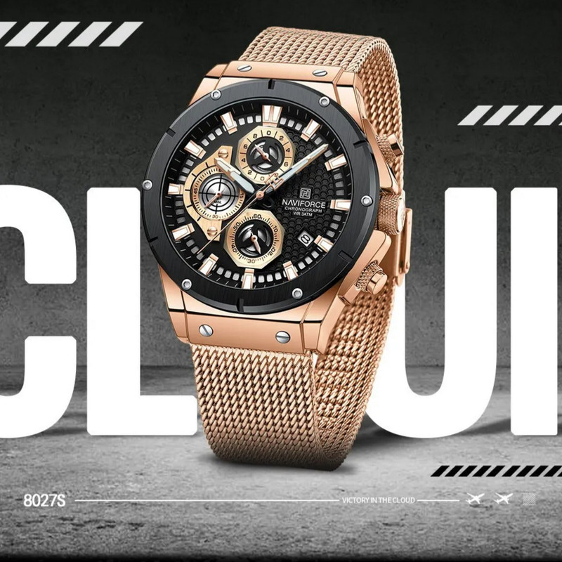 ساعت مچی عقربهای مردانه نیوی فورس مدل کرنوگراف تقویمدار NF8027-RB ساعت مچی عقربهای مردانه نیوی فورس مدل کرنوگراف تقویمدار NF8027-RB