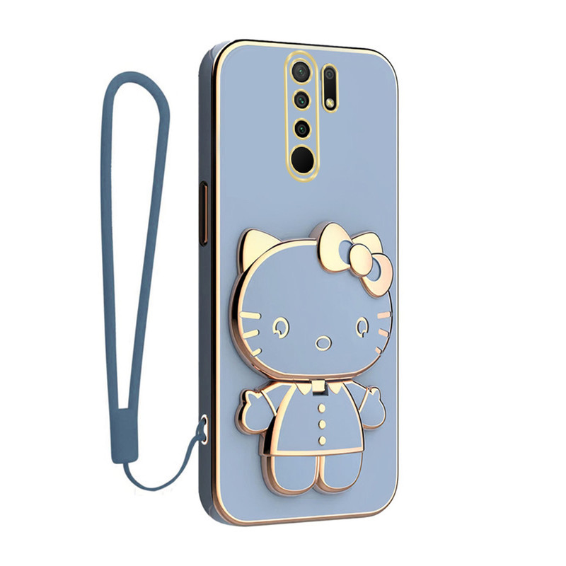 کاور گاردتک اساک مدل Kitty Strap مناسب برای گوشی موبایل شیائومی Redmi 9 / Redmi 9 Prime به همراه بندآویز