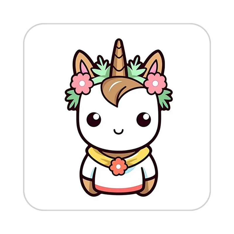 زیر لیوانی کاکتی طرح اسب تک شاخ و یونیکورن مدل mp31498