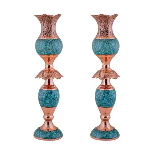 شمعدان فیروزه کوبی هنرلوکس مدل لاله کد FL55