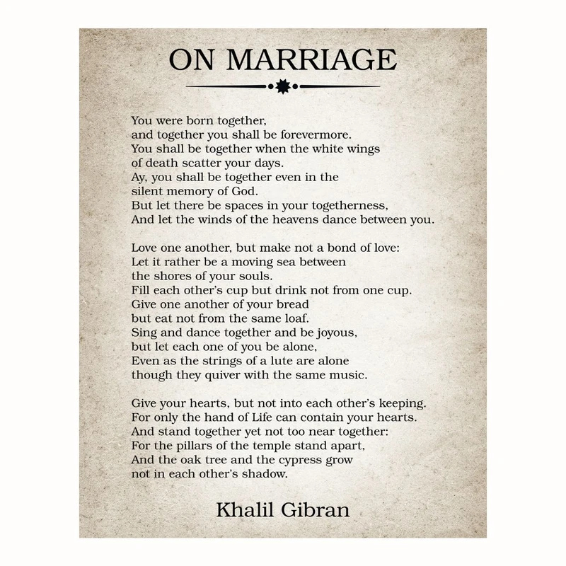 پوستر مدل مستر خلیل جبران - درباره ازدواج 