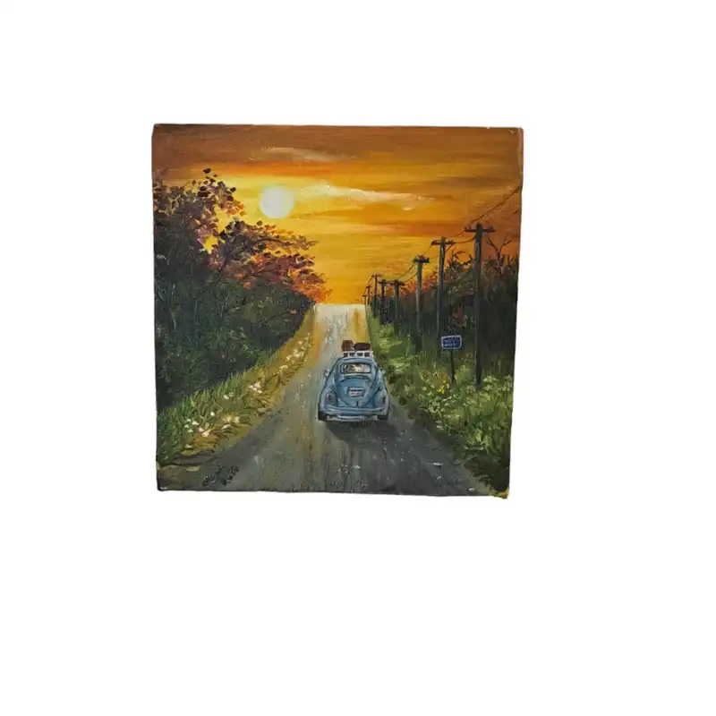 تابلو نقاشی رنگ روغن مدل ماشین