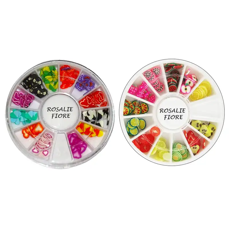 تزیین ناخن رزالی فیوره مدل میوه و قلب مجموعه 2 عددی