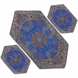 ست سه تکه رومیزی ترمه مدل نسترن کد BUC3-3