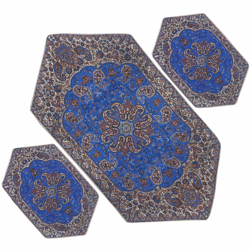 ست سه تکه رومیزی ترمه مدل نسترن کد BUC3-3