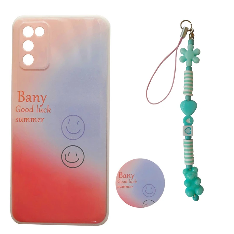 کاور طرح Smile مدل Bany کد A10764 مناسب برای گوشی موبایل سامسونگ Galaxy A02s / A03s به همراه پایه نگهدارنده و بند آویز