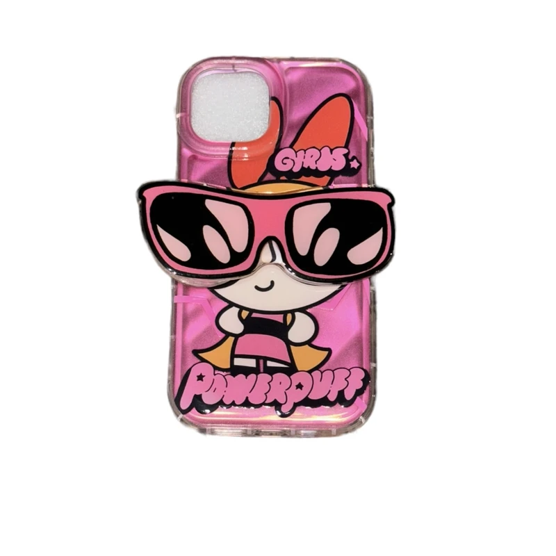 کاور مدل The Powerpuff مناسب برای گوشی موبایل اپل iphone 13 به همراه پاپ سوکت