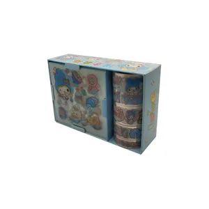 چسب نواری مدل واشی طرح خرگوش کد 02 مجموعه 4 عددی به همراه استیکر