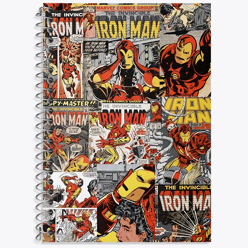 دفتر زبان 50 برگ خندالو مدل دو خط طرح مرد آهنی مارول (Marvel) کد N2684