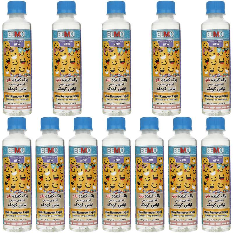 مایع پاک کننده لباس کودک بمو مدل FAN4 حجم 250 میلی لیتر بسته 12 عددی مایع پاک کننده لباس کودک بمو مدل FAN4 حجم 250 میلی لیتر بسته 12 عددی