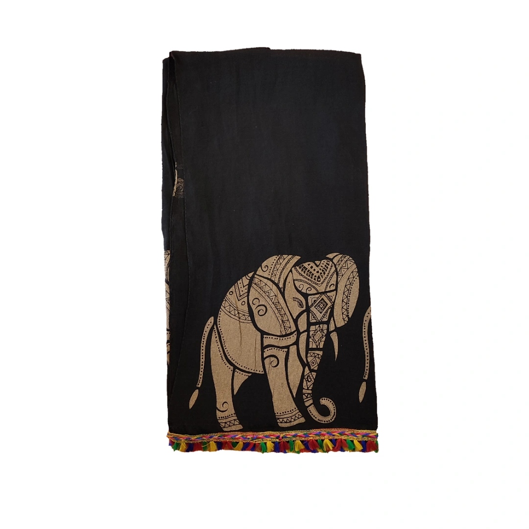 نکته خرید - قیمت روز شال زنانه مدل نخی اسلپ فیل تمام رخ منگوله هندی کد 003 خرید