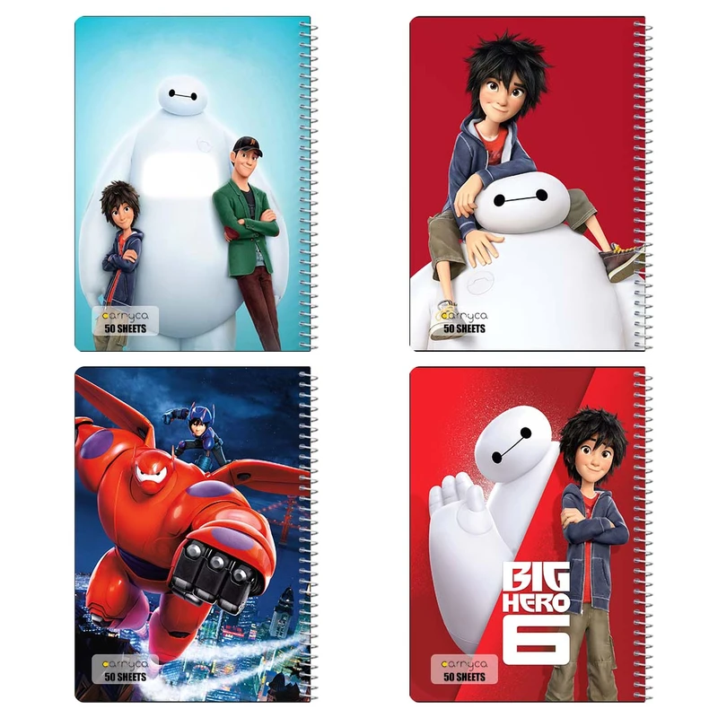 دفتر نقاشي 50 برگ کارنيکا طرح Big Hero 6 کد 21263 مجموعه 4 عددی