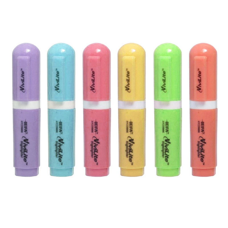 ماژیک علامت گذار بیفا مدل پاستلی مینی کد 2398 بسته 6 عددی