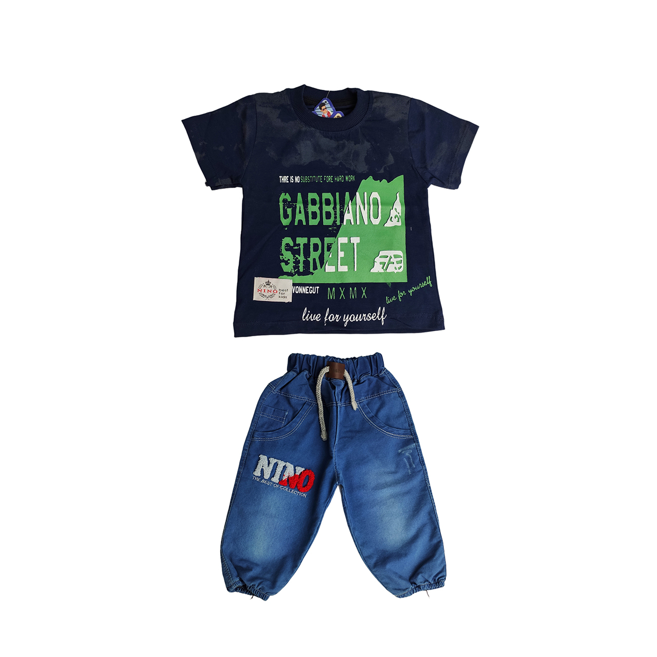 ست تی شرت و شلوارک پسرانه مدل jk624