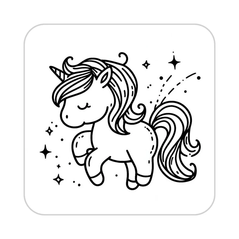 زیر لیوانی کاکتی طرح اسب تک شاخ و یونیکورن مدل mp31363