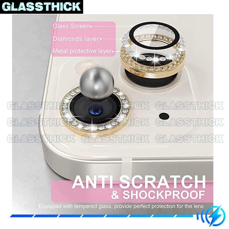 محافظ لنز دوربین گلستیک مدل Ring Metal Diamond مناسب برای گوشی موبایل سامسونگ Galaxy A54 5G