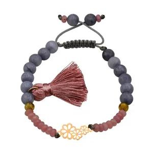 دستبند طلا 18 عیار زنانه الن نار طرح گل