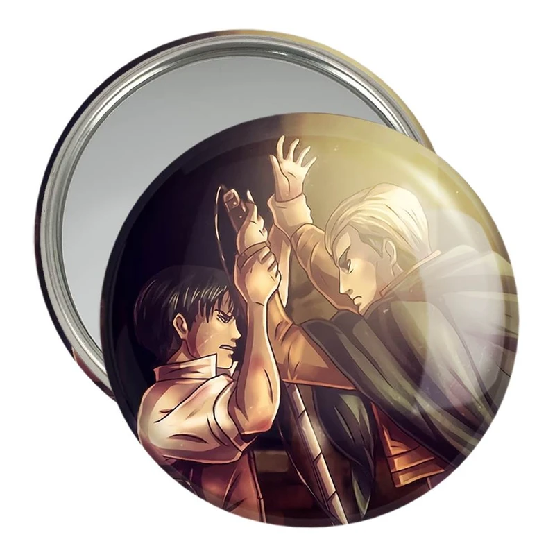 آینه جیبی خندالو مدل اروین و لیوای انیمه اتک آن تایتان Attack on Titan  کد 11005