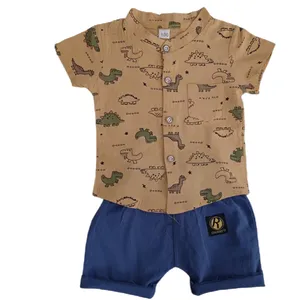 ست پیراهن و شلوارک پسرانه مدل دایناسور کد 1231