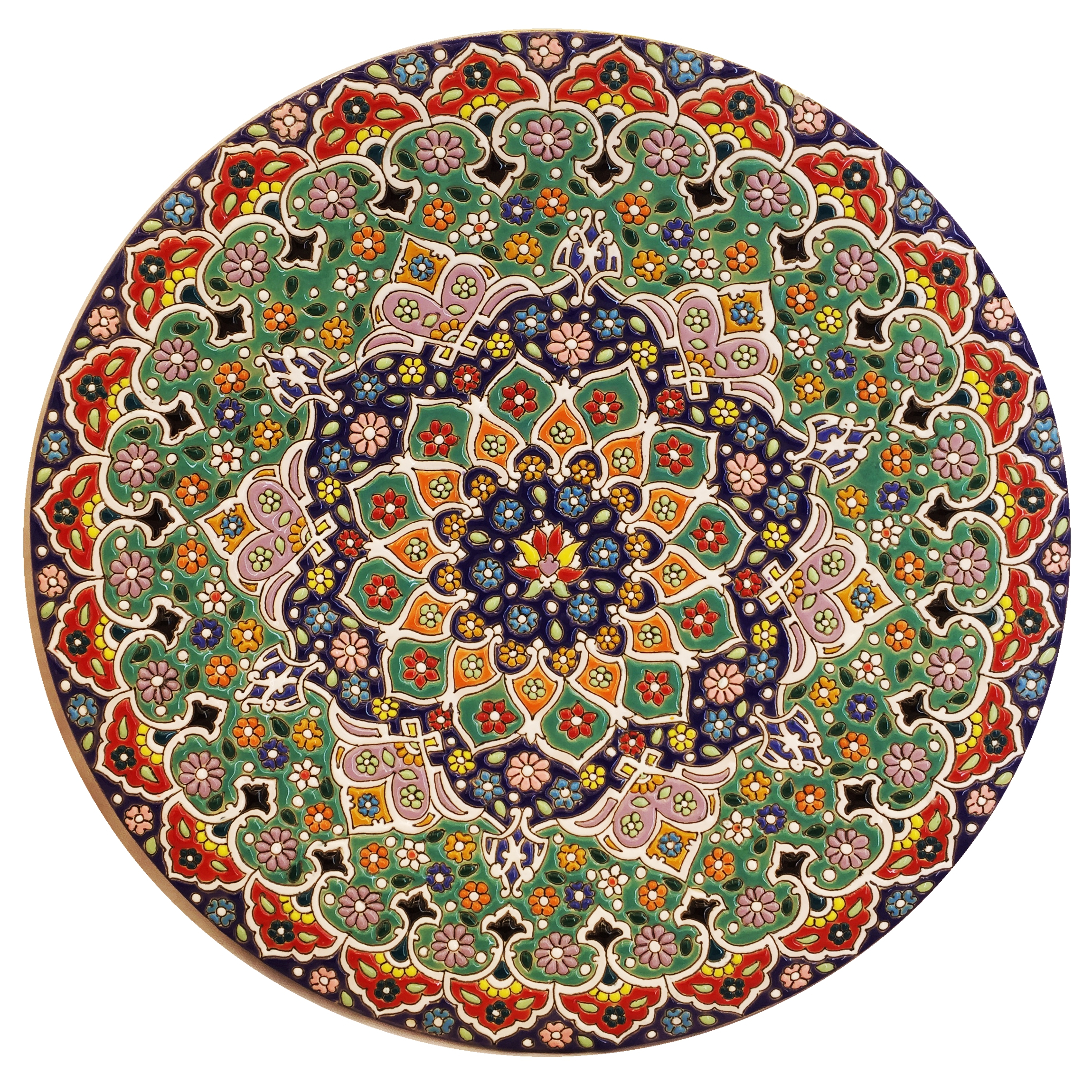 بشقاب میناکاری سفالی زمانیان کد ZMN30036