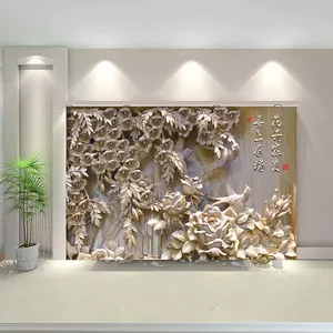پوستر دیواری سه بعدی مدل گل گچی DVRF2004