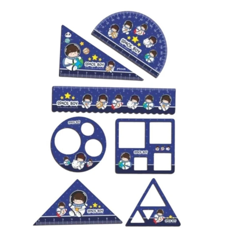 ست خط کش مدل فضانورد کد mn02 بسته 8 عددی