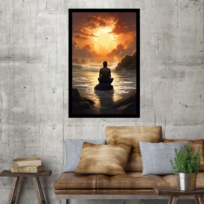 تابلو نوری بکلیت طرح طبیعت دریا و آرامش مدل B-MID-17756