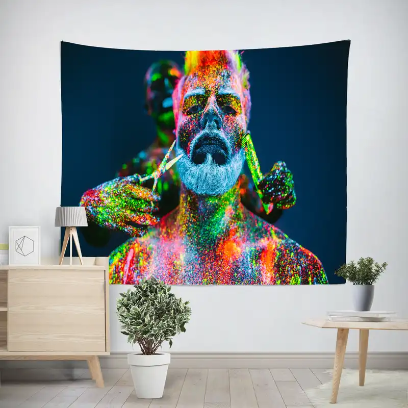 پوستر پارچه ای پرینتینگ لند مدل بک دراپ آرایشگاه کد B31