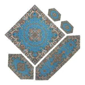 ست 5 تکه رومیزی ترمه مدل گل کد flowergr-1007