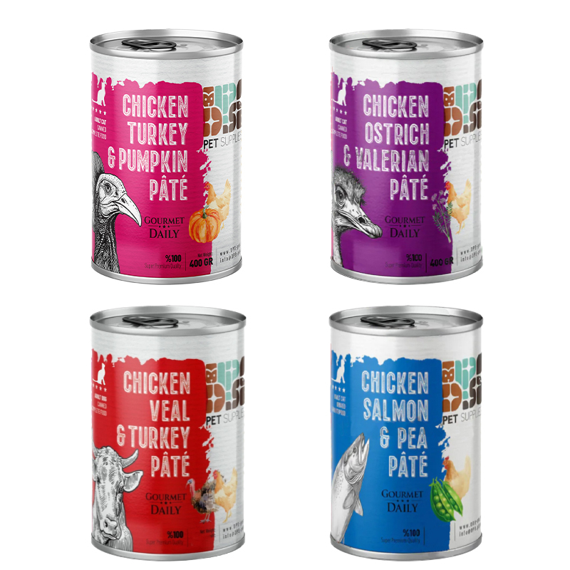 کنسرو غذای گربه بالغ دی پی اس مدل سوپر پریمیوم طعم میکس مرغ وزن 400 گرم مجموعه 4 عددی