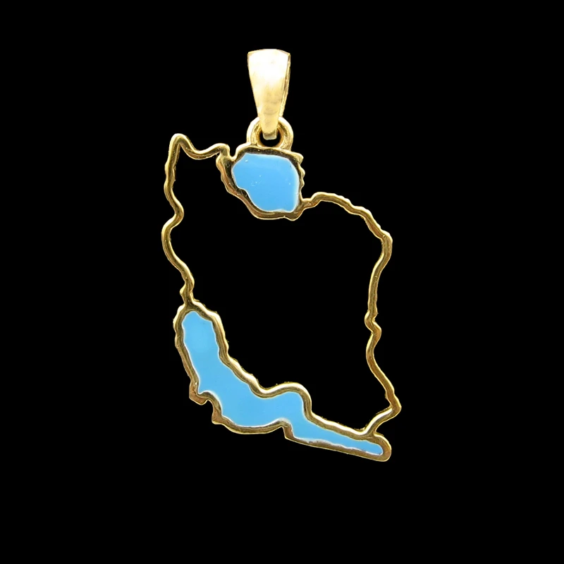 آویز گردنبند طلا کم اجرت 18 عیار زنانه کاپانی مدل نقشه ایران کد klp050 