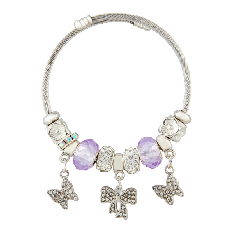 دستبند النگویی زنانه مدل پروانه و پاپیون کد 1632