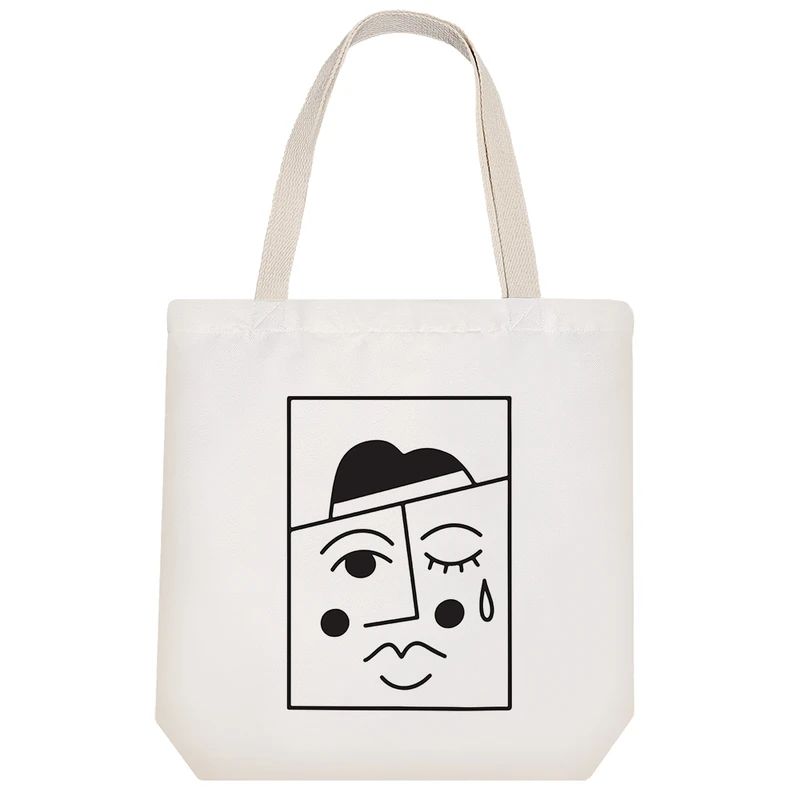 ساک خرید پارچه ای خندالو طرح هنری مدل توت بگ کد 7066