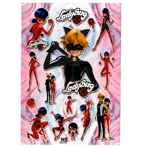 استیکر  کودک مدل پسر گربه ای و دختر کفشدوزکی کد NB 03