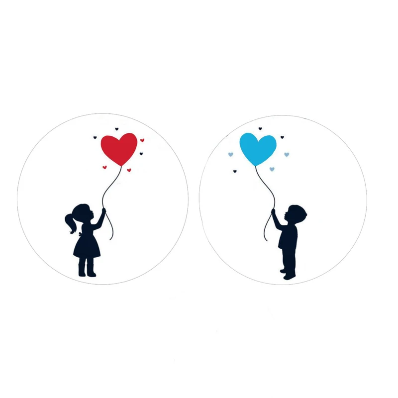 بشقاب دیوارکوب سفالی طرح عاشقانه کد D478 مجموعه 2 عددی