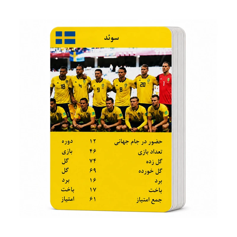 بازی کارتی مدل فوتبالی طرح نوستالژی دهه شصت بسته 24 عددی 