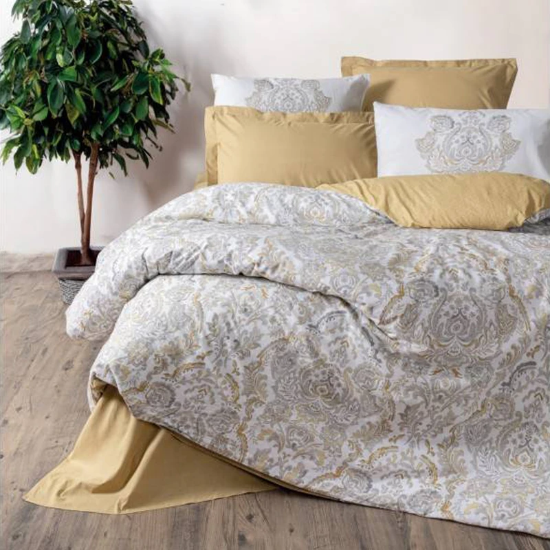  سرویس روتختی کاتن باکس مدل Bohem Najva Hardal دو نفره 4 تکه