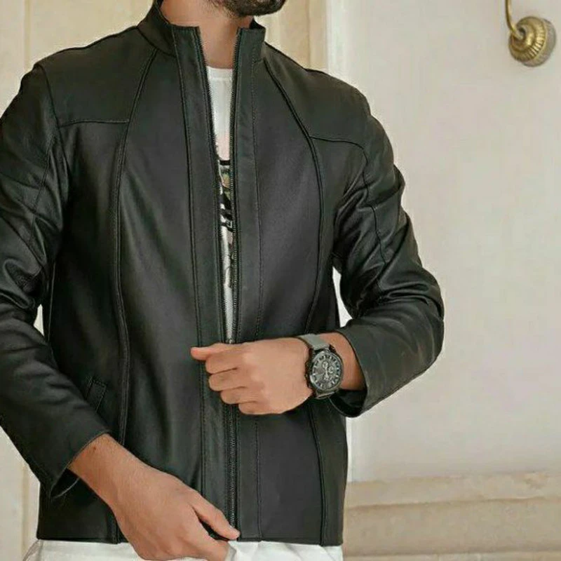 عکس شماره 5 : کت چرم مردانه چرم آفتاب مدل r520