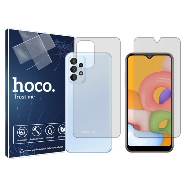 محافظ صفحه نمایش شفاف هوکو مدل HyGEL مناسب برای گوشی موبایل سامسونگ Galaxy A 23 به همراه محافظ پشت گوشی