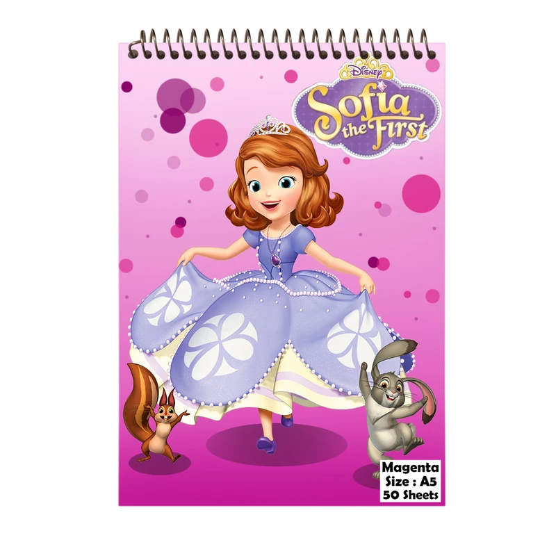 دفتر نقاشی 50 برگ مجنتا طرح سوفیا کد 0052
