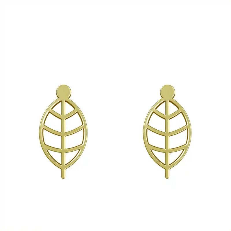 گوشواره طلا 18 عیار زنانه مدوپد مدل برگ کد GA1-15897