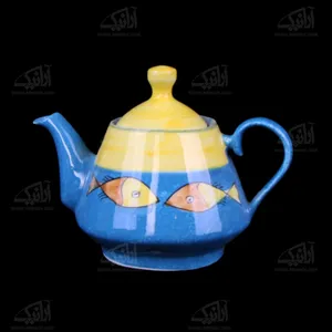 قوری سفالی‏ نقاشی زیر لعابی‏  ‏‏‏رنگارنگ‏ طرح ‏ماهی‏ مدل 1006500007