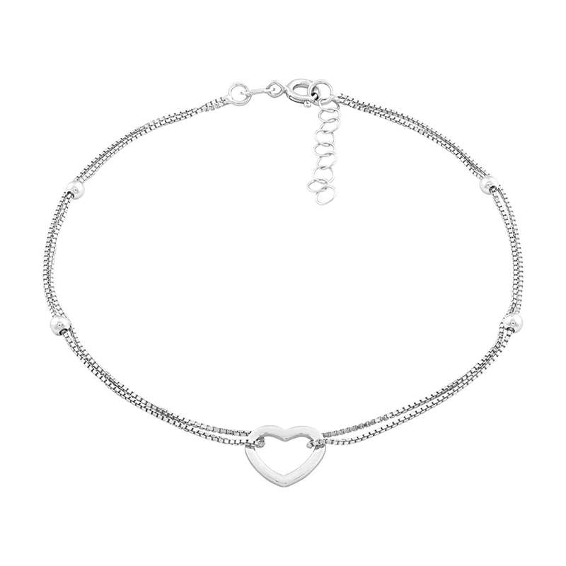 پابند نقره زنانه مدل قلب سارینا